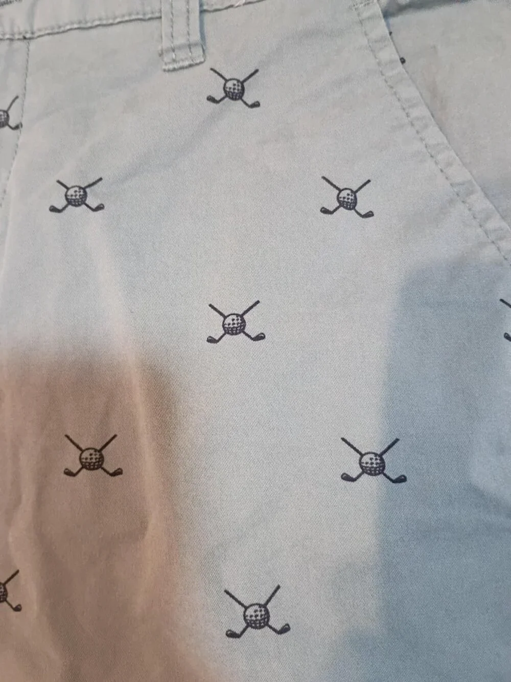 Hudson + Barrow/Chino Shorts/Mens 32/Slate Blue/Golf Print Country Club Preppy S - Picture 3 of 8